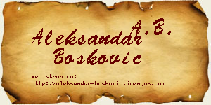 Aleksandar Bošković vizit kartica